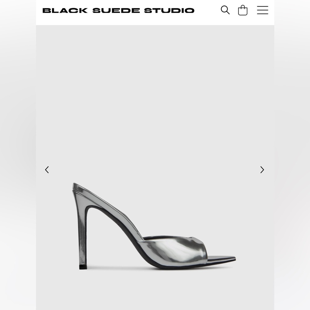 😎 Black Suede Studio Brea 100 heels mirrored silver - Picture 12 of 13